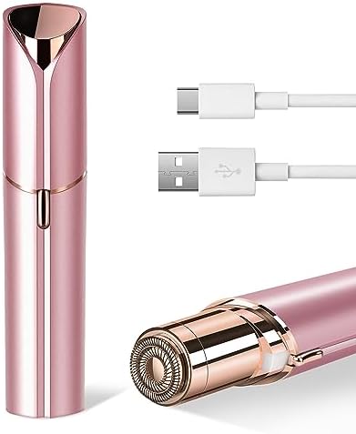 Facial Hair Remover for Women- as Seen on TV Painless Face Shaver -Mini Hair Remover, Electric Razor Shaver Portable Bikini Epilator for Lips, Chin, Armpit, Peach Fuzz, Fingers, Neck, Cheek(Rose Gold)