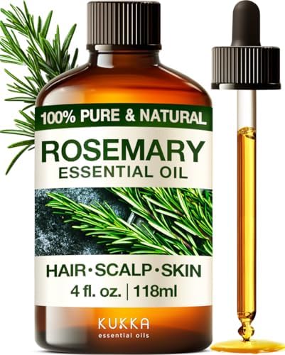 100% Pure & Natural Rosemary Oil for Hair, Skin, Aromatherapy & DIY Soap Making (4 Fl Oz / 118 ml)